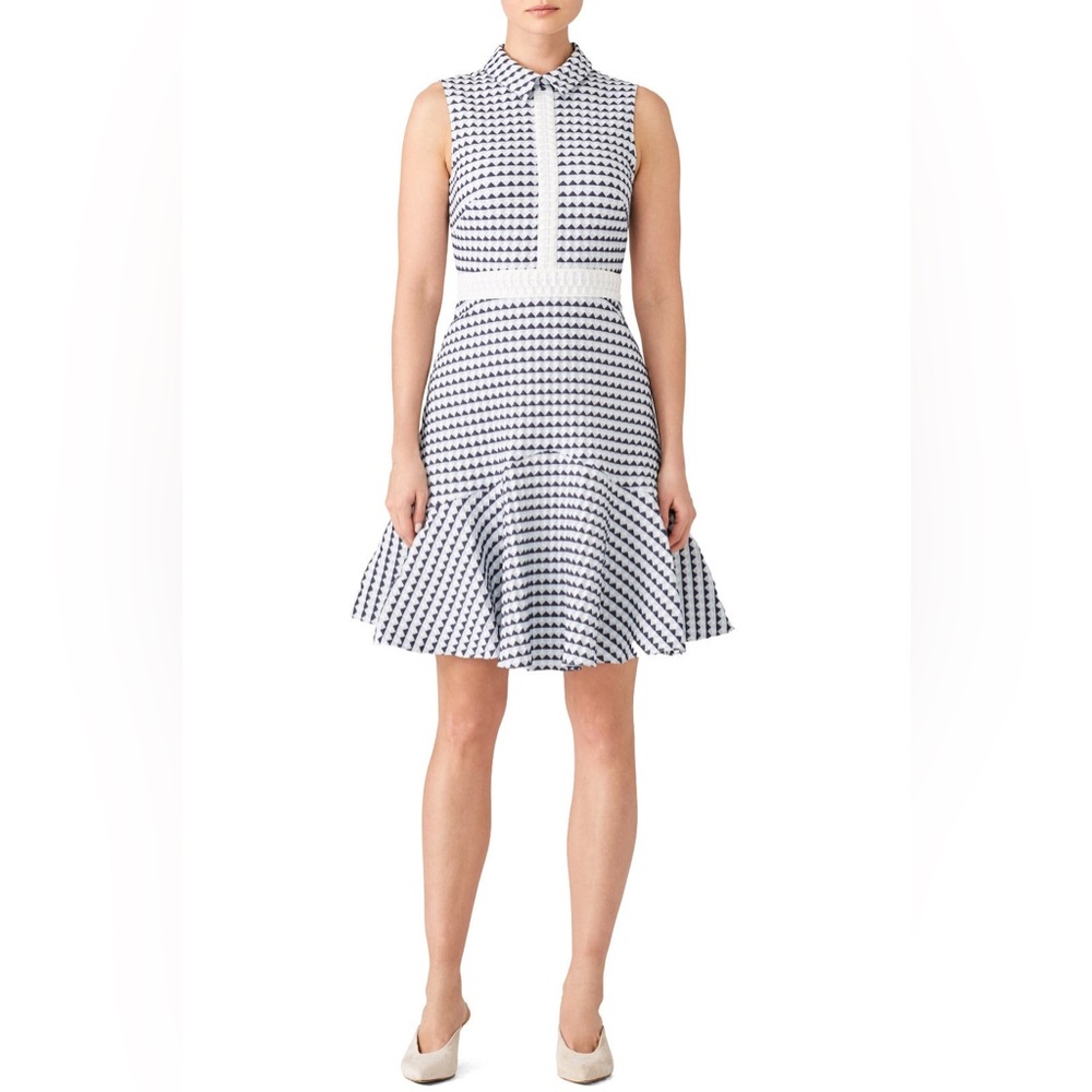 XS Shoshanna Salome Shirtdress Blue Geometric Size 2